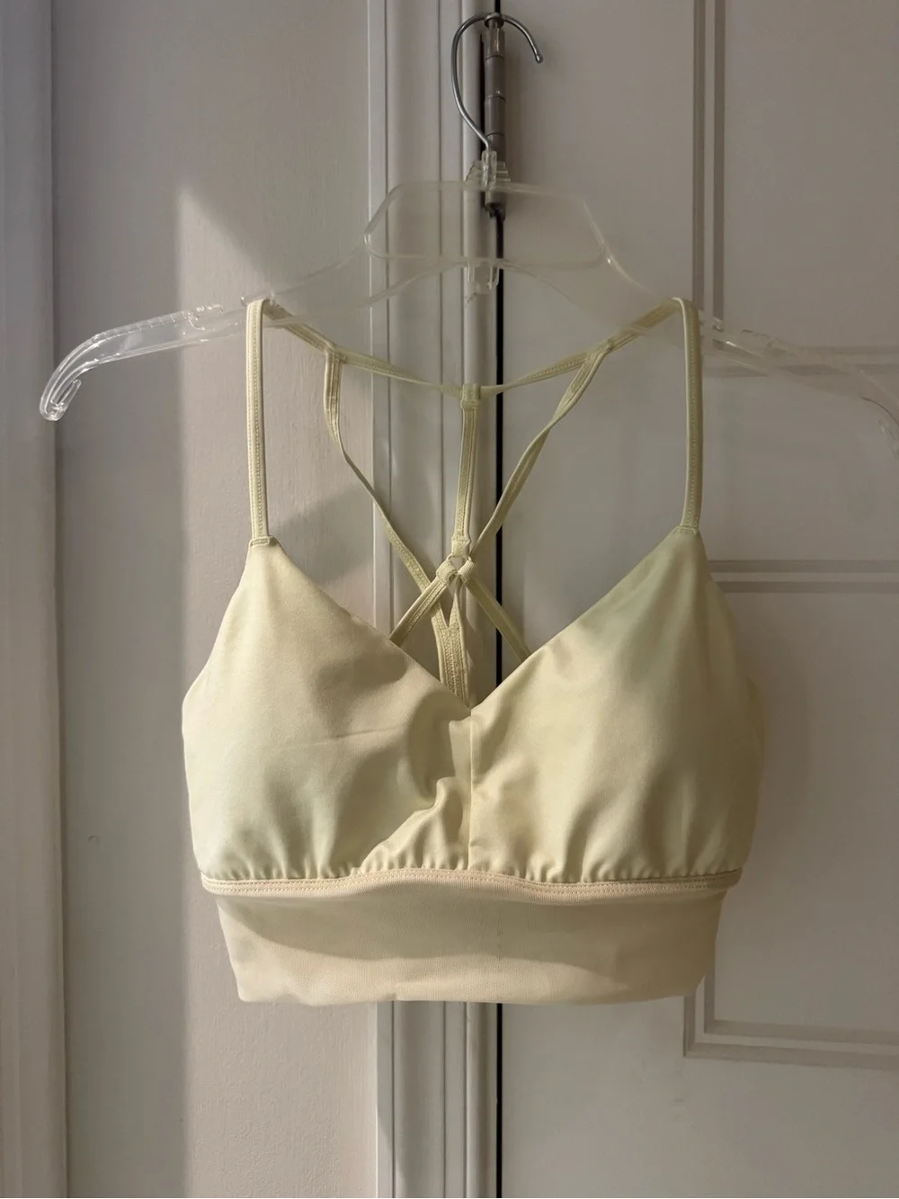 ALO Yoga Pale Yellow Strappy Bralette